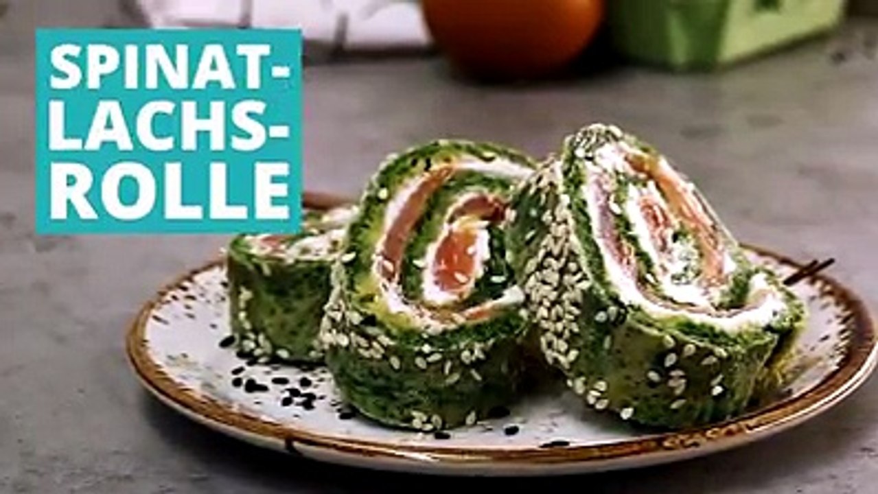 Rolle vorwärts!  Diese Spinat-Lachs-Rollen sind schnell gemacht und eine leckere Beilage für ein Buffet oder einfach ein leichtes Sommergericht! ZUM REZEPT