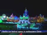 AFP Video: Art meets ice at Harbin ice and snow festival in China