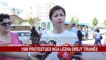 1500 PROTESTUES NGA LEZHA DREJT TIRANËS