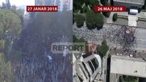 Pamjet me dron, krahasimi i protestave të opozitës, me shkurtin e 2017 dhe janarin 2018