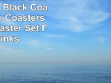 8 Pack Coasters  Drink Coasters  Black Coasters Slate Coasters  Round Coaster Set For