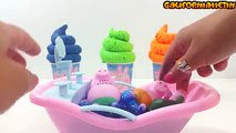 Ice Cream Foam Clay Surprise For Kids Peppa Pig Family Takes a Bath Clay Slime
