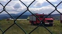 Imatges de l'avioneta que aquest matí s'ha estavellat a l'aeroport d'Andorra-la Seu. Els dos ocupants de l'aeronau han perdut la vida.