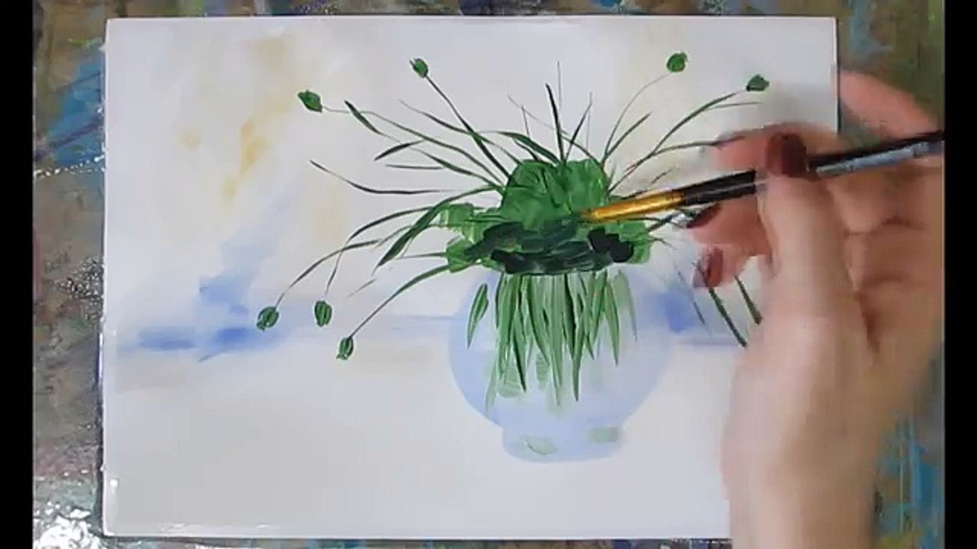 ⁣Уроки рисования! Как нарисовать маки/цветы в вазе гуашью! #Dari_Art