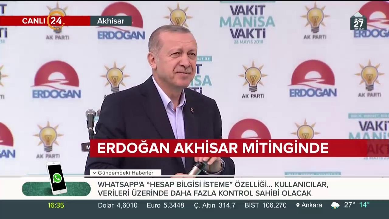 Erdoğan, Akhisar mitinginde