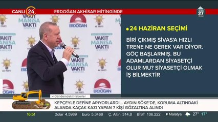 Cumhurbaşkanı Erdoğan, Manisa mitinginde
