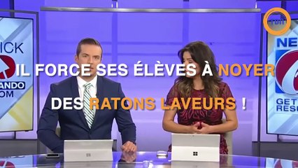 Un prof force ses élèves à mettre des ratons laveurs sous l'eau