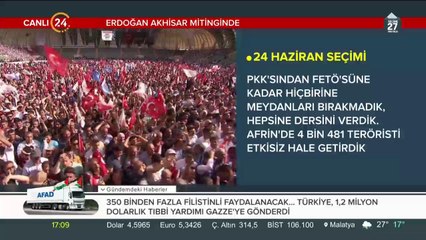 Cumhurbaşkanı Erdoğan, Manisa mitinginde