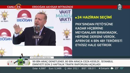 Cumhurbaşkanı Erdoğan, Manisa mitinginde