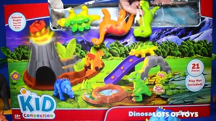 Erupting Volcano!!! Dinosaur Playset Learn to Play at the Dino Park