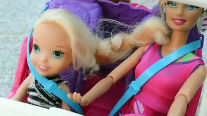 Barbie Pool Babysitting Car Adventure #2 Annia and Elsia Toddlers Chelsea Swimming New SUV Sinks Toy