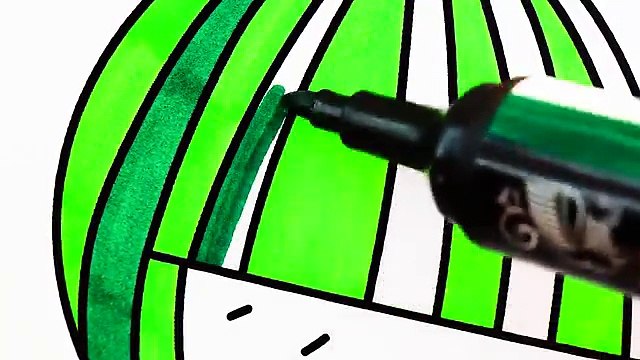How to Draw Watermelon Coloring Pages Fruit | Kids Songs Learn Drawing | Art Colours for Children