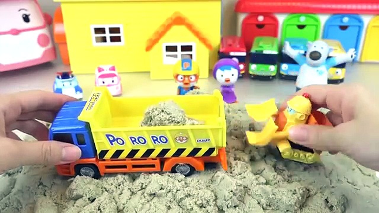Sand play Pororo and Robocar Poli Tayo car toys