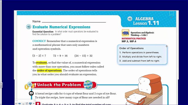 Go Math 5th Grade Lesson 1 11 Evaluate Numerical Expressions