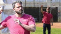Ben Affleck looks every bit the doting dad as he plays catch with son Samuel at baseball field in Los Angeles