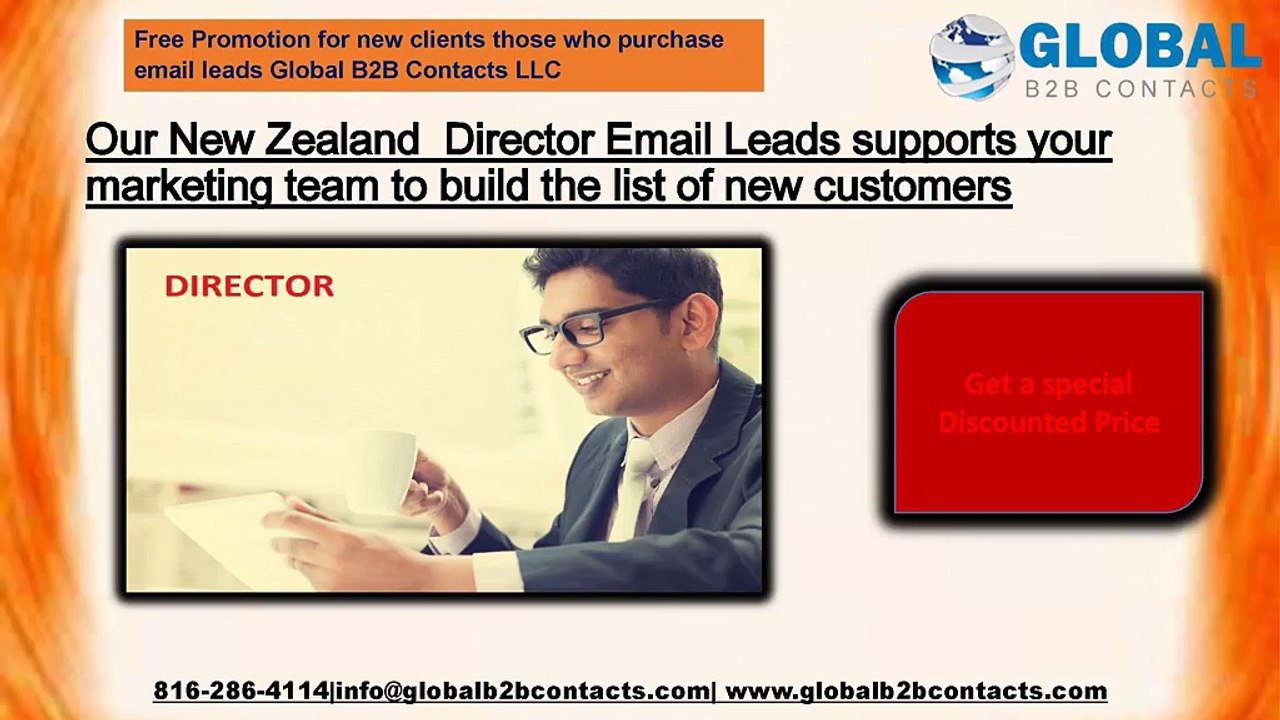 Our New Zealand  Director Email Leads supports your marketing team to build the list of new customers
