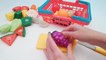 Cutting Toy Fruit and Vegetables Velcro Shopping Basket Playset ASMR
