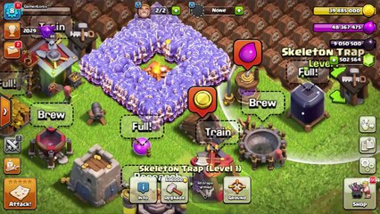 1000 Wizard VS 1000 Skeleton Trap Amazing Attack GamePlay On COC Private Server