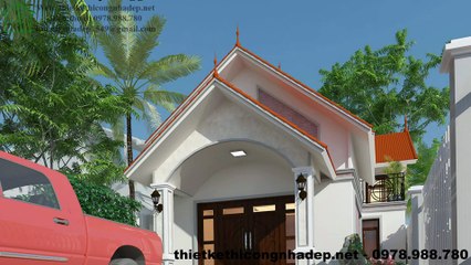 Thiết kế nhà cấp 4 gác lửng hiện đại DBT1T58