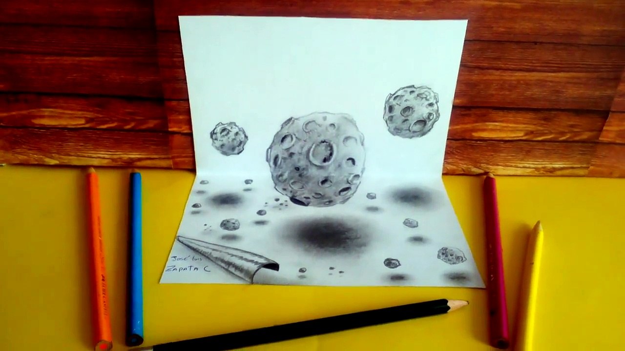 Dibujando asteroides en 3D | HD - Drawing 3D asteroid