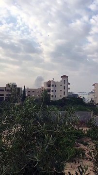 Cúpula de Hierro interceptando cohetes lanzados desde Gaza