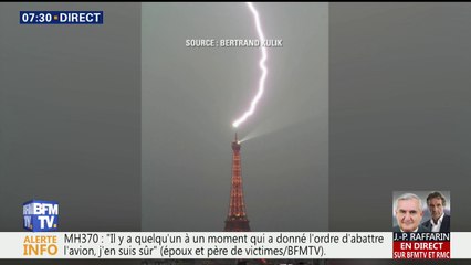 La tour Eiffel à nouveau frappée par la foudre ce lundi soir ⚡