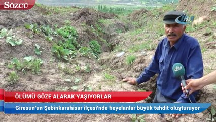 Heyelanlı sahadaki evlerinde adeta ölümü göze alarak yaşamaya devam ediyorlar