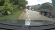 Thai Driver Narrowly Avoids Near-Collision With Overtaking Lorry