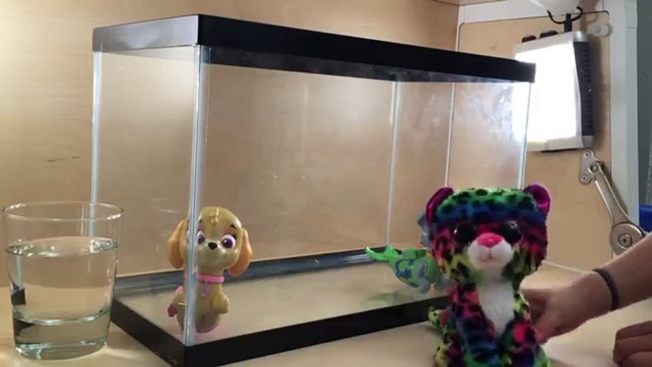 Paw Patrol Mer-Pups Save mini DC Comics & Marvel Comics Superheros in an orbeez tank!