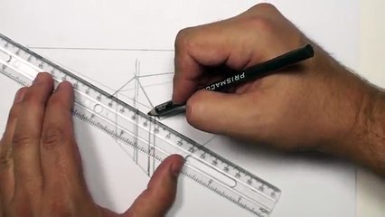 How to Draw a House 3D in Two Point Perspective | MAT