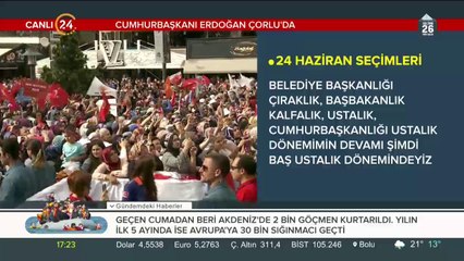 Cumhurbaşkanı Erdoğan, Çorlu mitinginde