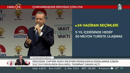 Cumhurbaşkanı Erdoğan, Çorlu mitinginde