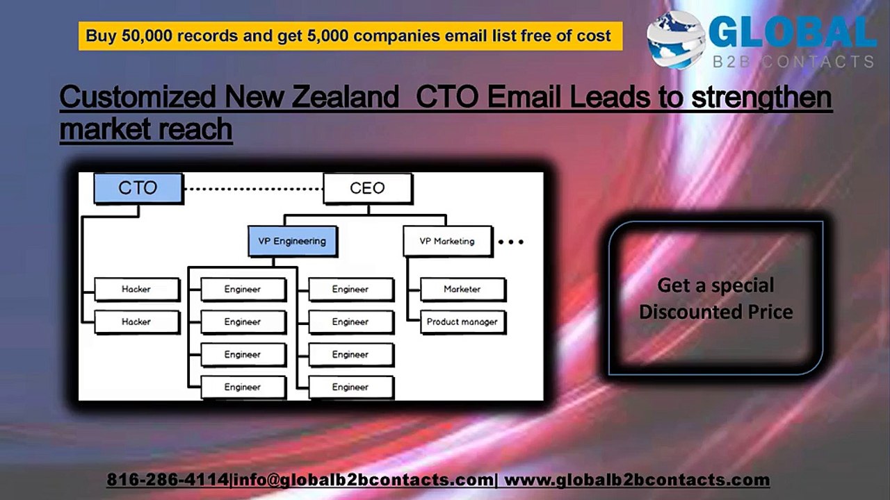 Customized New Zealand  CTO Email Leads to strengthen market reach