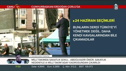 Cumhurbaşkanı Erdoğan, Çorlu mitinginde