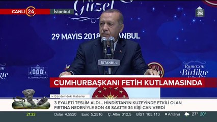 Cumhurbaşkanı Fetih kutlamasında