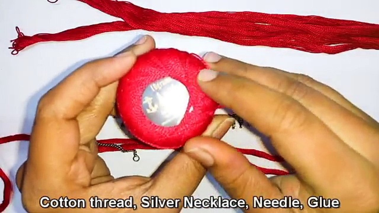 How to make german silver braided necklace at home - Easy Simple Beatutiful - Silk thread necklace