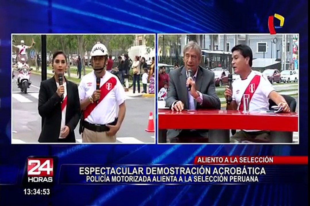 Perú vs. Escocia: Policía Motorizada alienta a la Blanquirroja