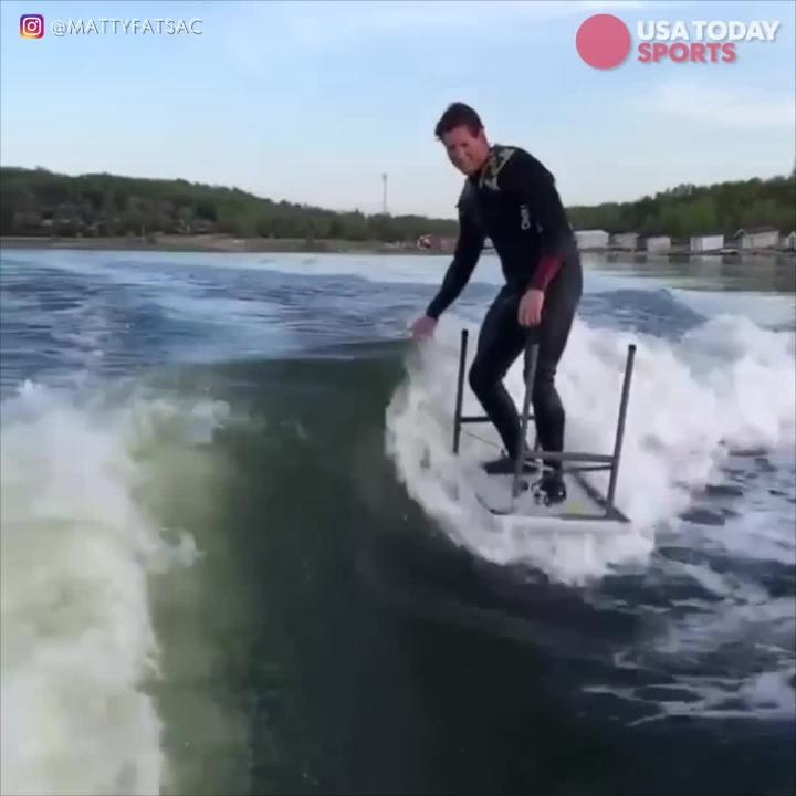 Cowabunga using a folding table
