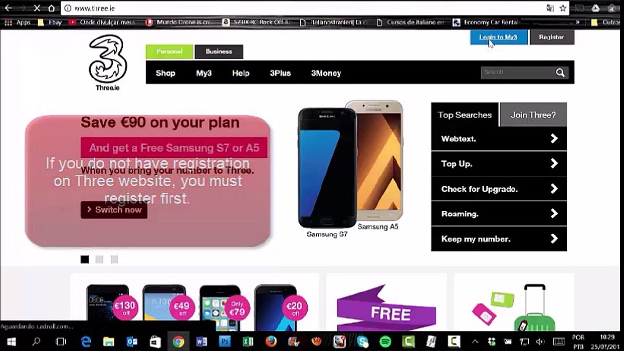 Three Network top up scheduling