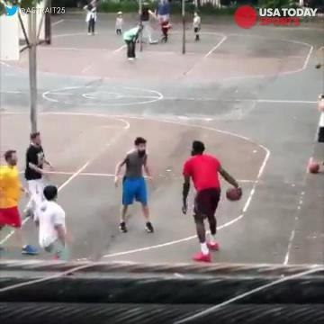 Joel Embiid ruthlessly dominating pickup hoops