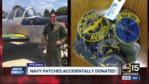 Man says he accidentally donated his Navy pilot patches to Goodwill during move