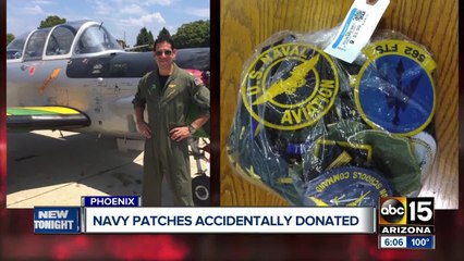Man says he accidentally donated his Navy pilot patches to Goodwill during move