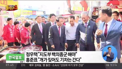 정우택 “지도부 백의종군하라” vs 홍준표 “개가 짖어도…”