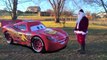Disney Cars Giant Lightning McQueen Meets the Real Santa Christmas Video for Kids