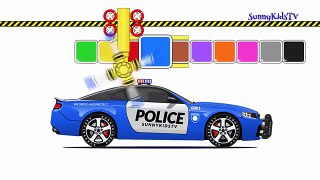 Cars and Trucks for kids Police car Learn colors Videos for children
