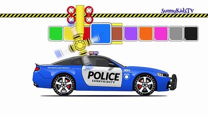 Cars and Trucks for kids Police car Learn colors Videos for children