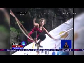 Meniti Tali di Ketinggian 1300 meter Menggunakan High Heels - NET 12