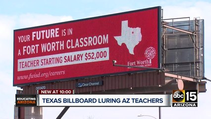 Billboards call for Arizona teachers to leave for lofty salary in Texas