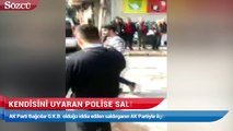 Kendisini uyaran polise saldırdı