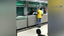 Immigration officer caught on camera assaulting foreigner Wed morning, taken off front line by noon